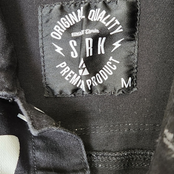 Spark Premium Black Denim Savage Distressed Jacket size Medium - Picture 3 of 11